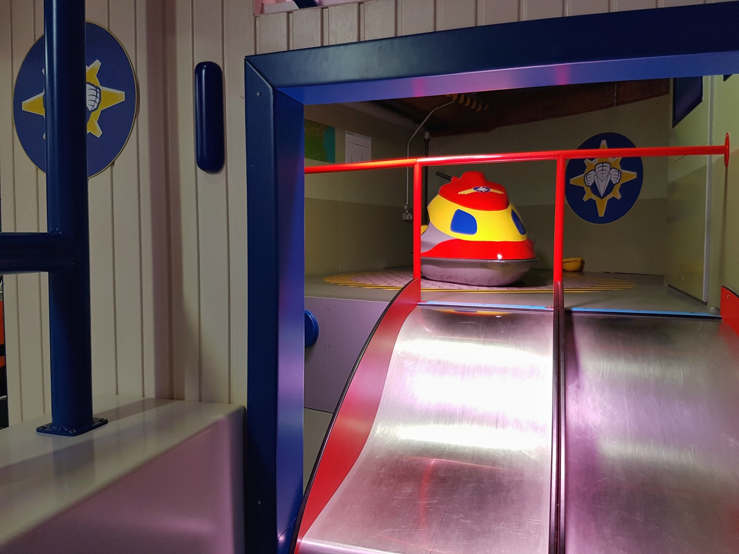 Slide in the fireman Sam section of Mattel Play, one of the main Albert Dock kids attractions