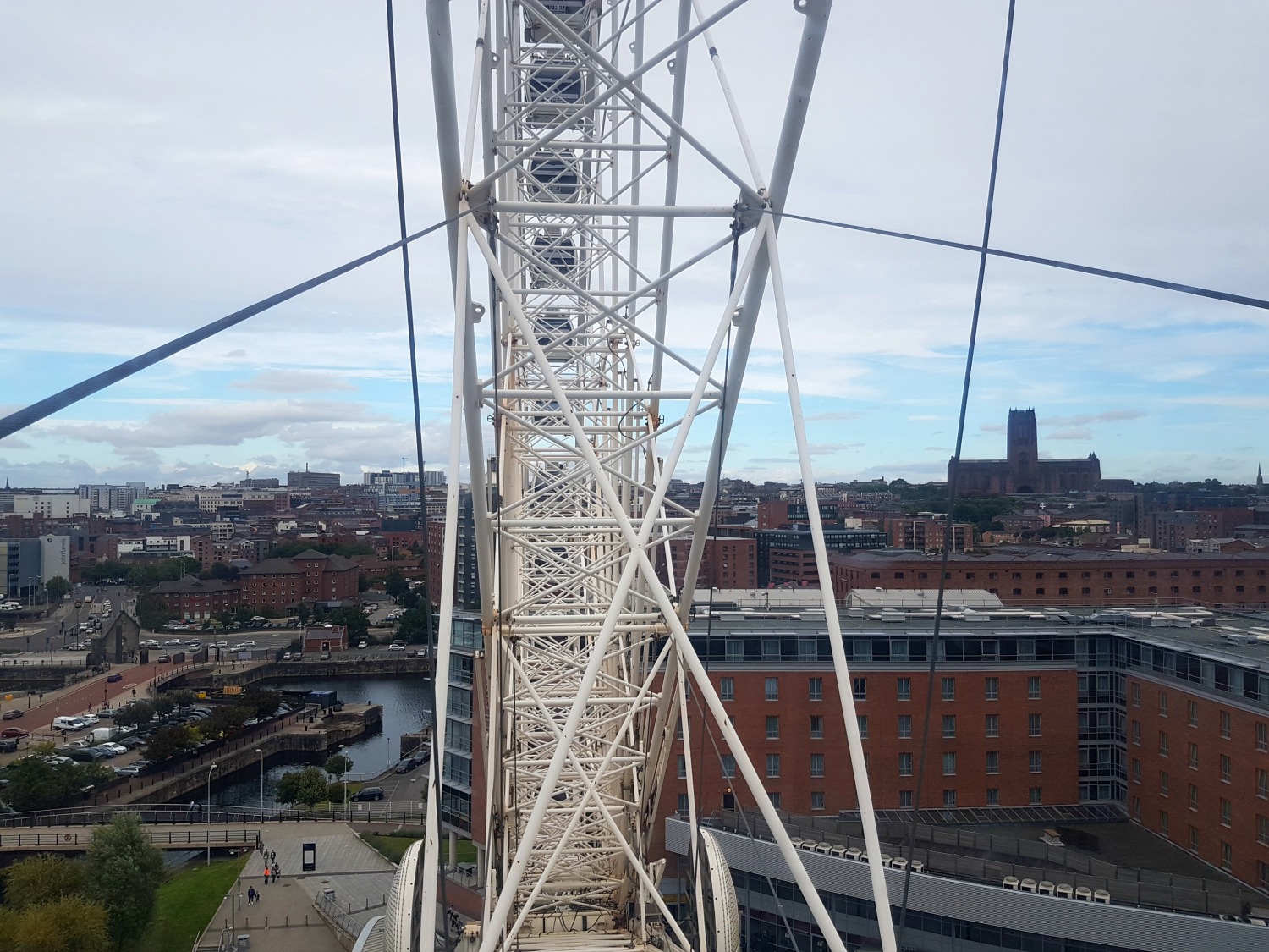 Side view of the big wheel at Albert Dock, Liverpool - exploring the Albert Docks kids' attractions. and my Albert Dock review