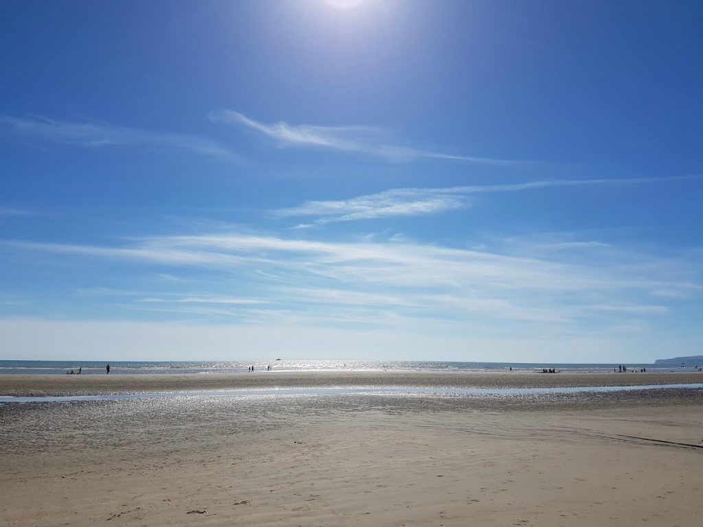 A view of the beach at Camber Sands in East Sussex - spending a weekend in East Sussex with my daughter before the start of school, to explore the history and coastline