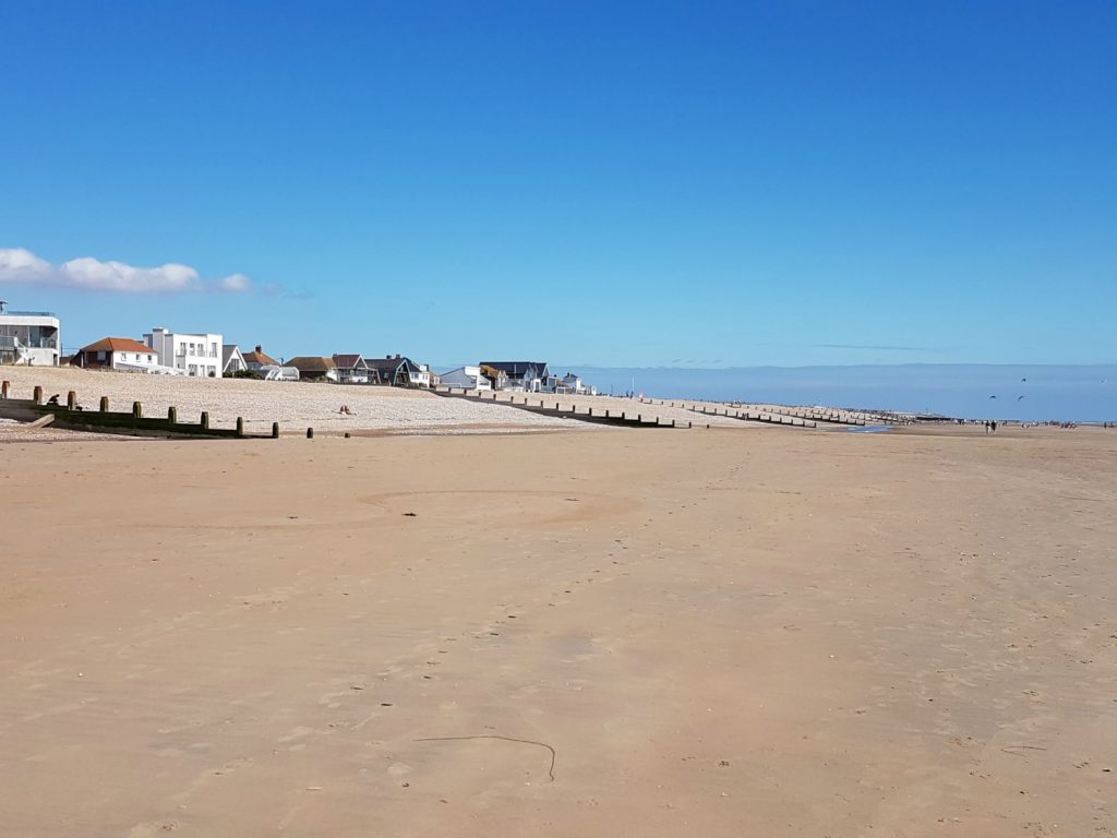 a view of the beach at Camber Sands in East Sussex - spending a weekend in East Sussex with my daughter before the start of school, to explore the history and coastline