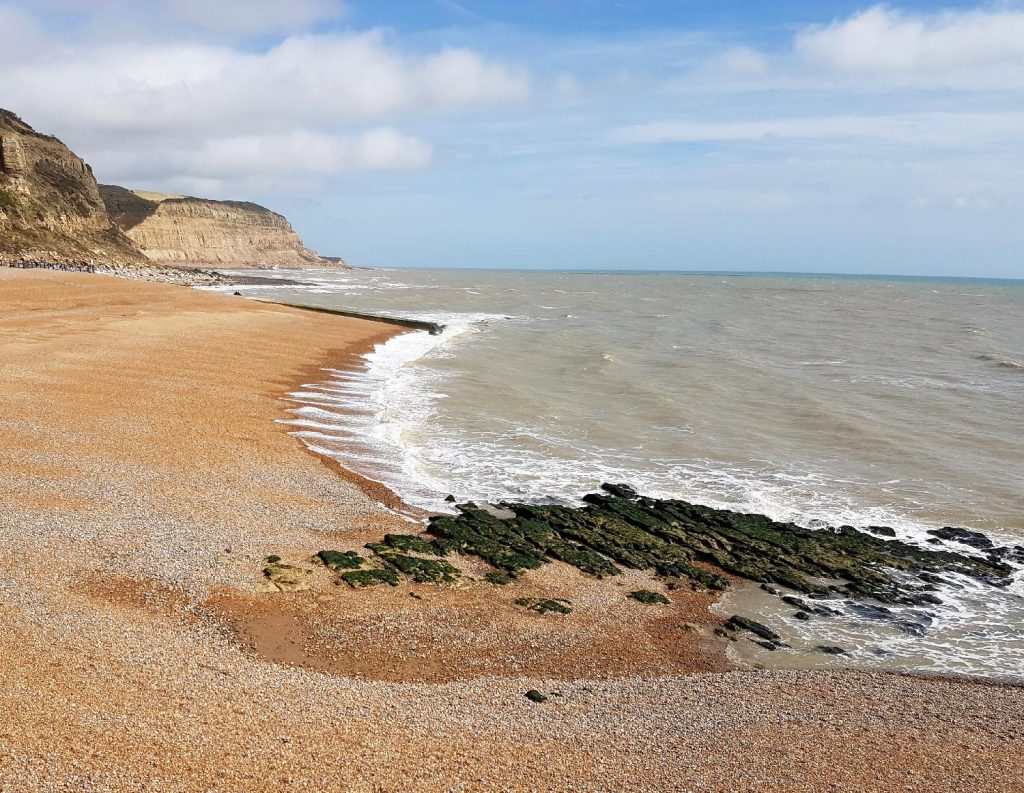 View of beach at Hastings in East Sussex - spending a weekend in East Sussex with my daughter before the start of school, to explore the history and coastline