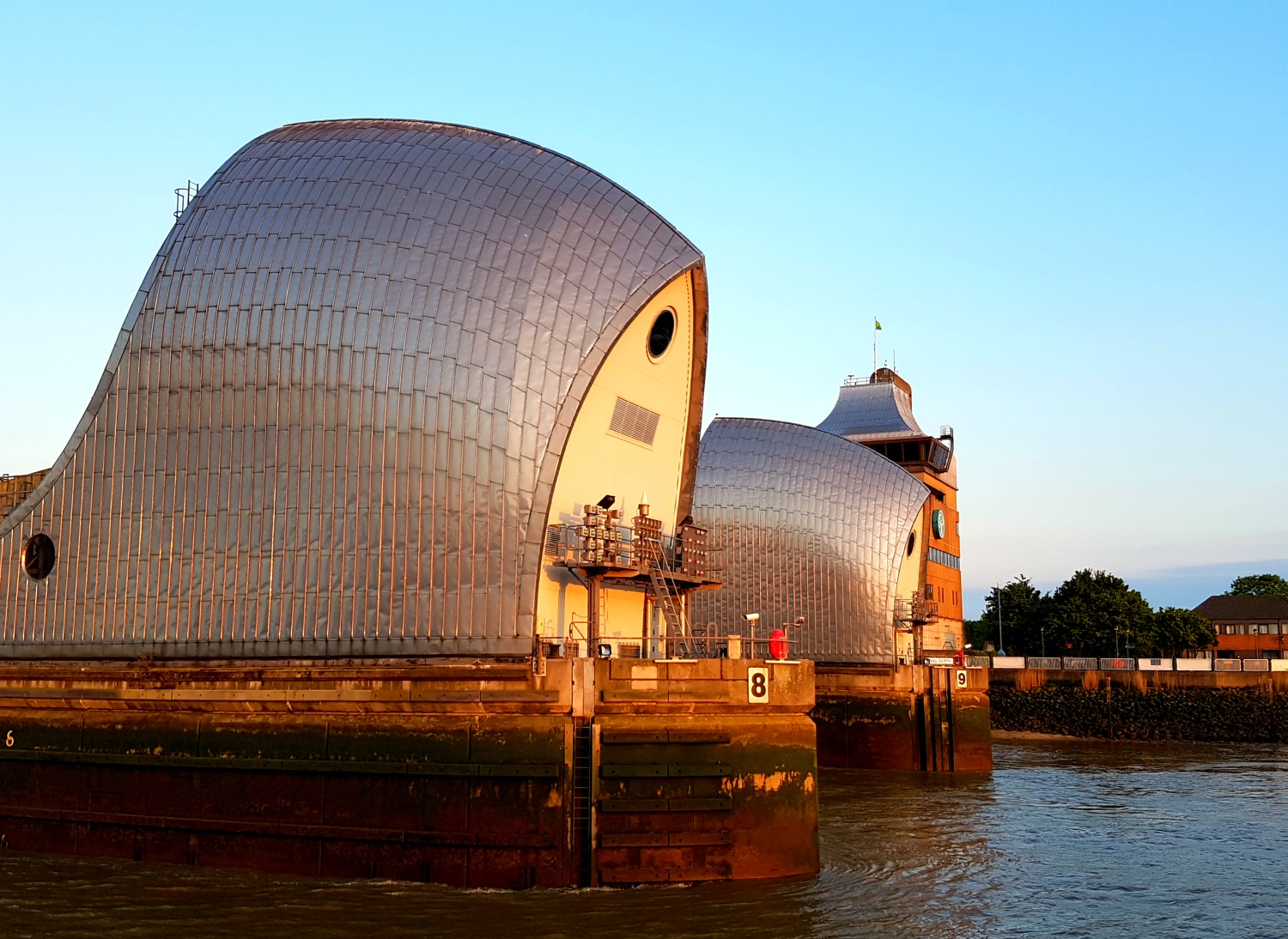The Thames Barrier and the end of the Thames Path - some boat tours of London with kids travel to this point