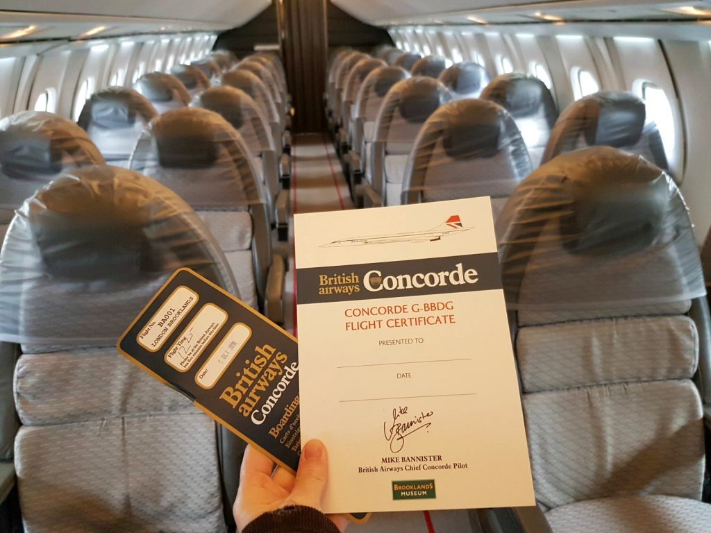 Looking down the aisle of Concorde - my review of Brooklands Museum in Surrey after our family day out