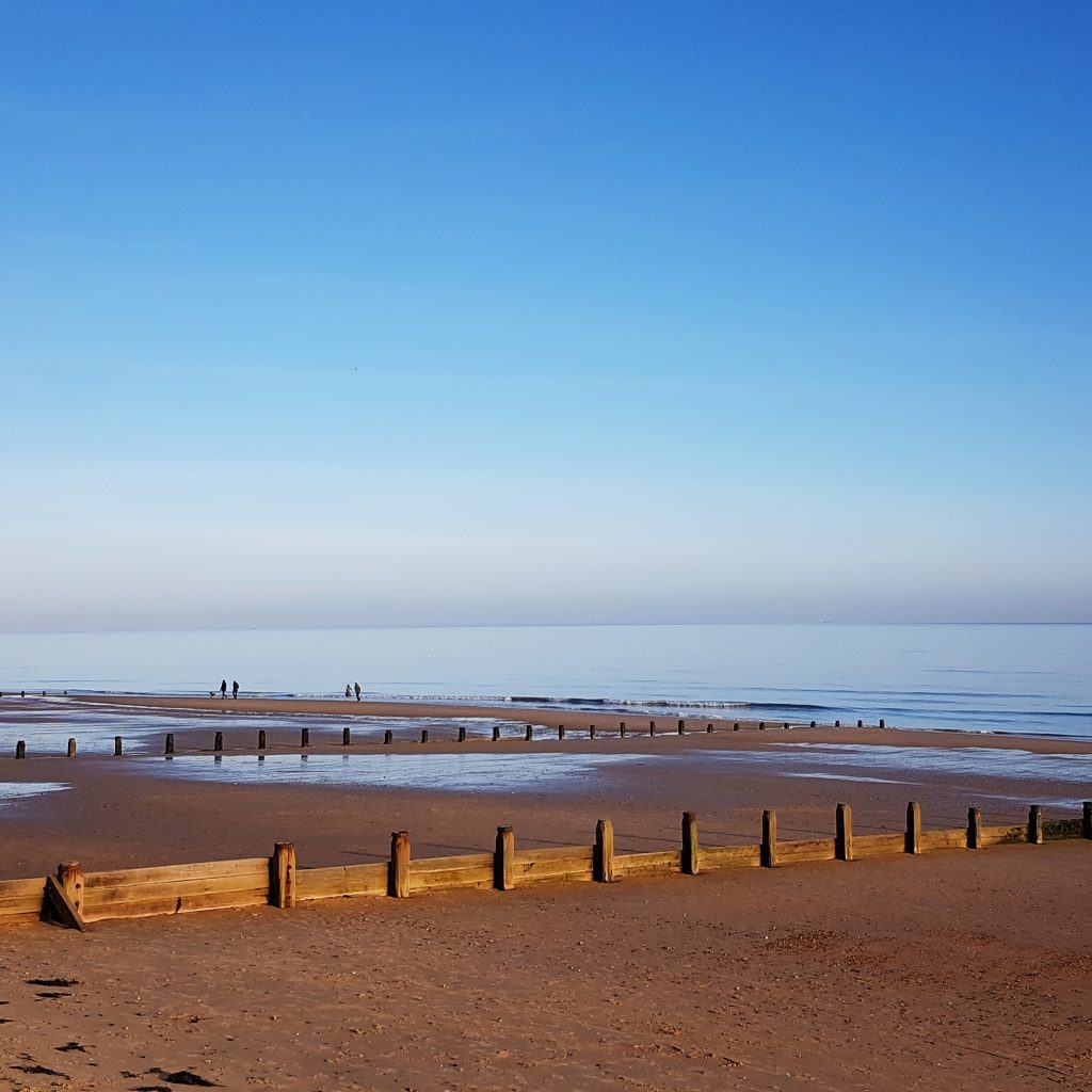 The beach at Frinton-on-Sea in Essex - one of the trips we took for the Take 12 Trips challenge 2016