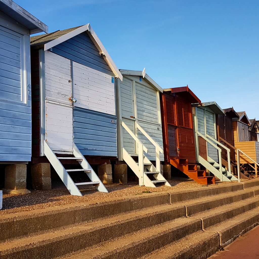 Beach huts at Frinton-on-Sea in Essex - one of the trips we took for the Take 12 Trips challenge 2016