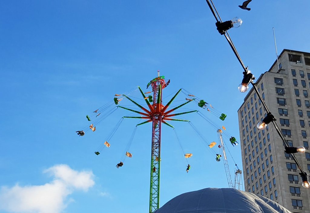 One of the rides at London's South Bank, a giant chair swing for the Christmas market - what makes a good Christmas market?