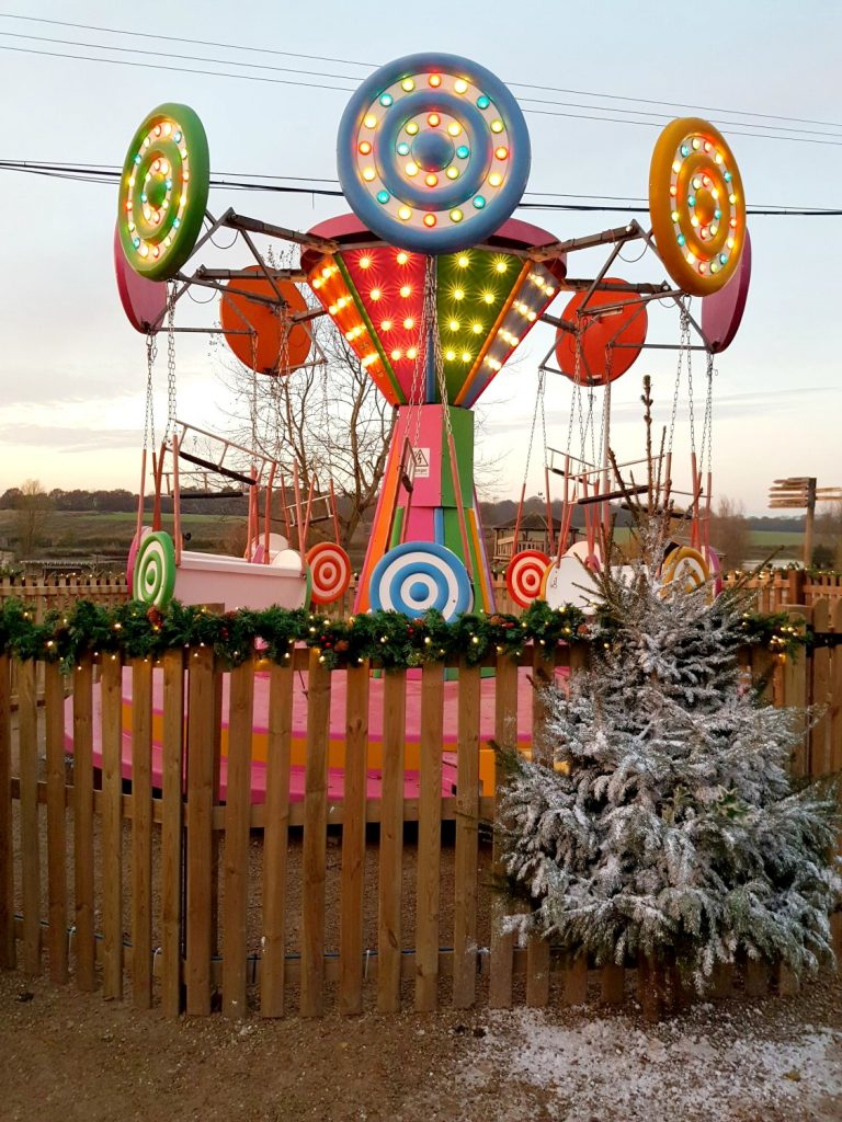 The spinning teacups ride at Willows Activity Farm Santa Spectacular near St Albans in Hertfordshire - my review of our family day out