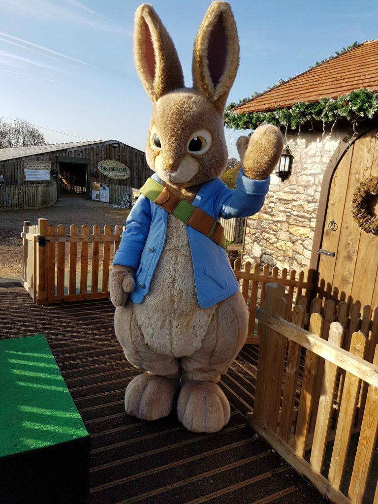 Meeting Peter Rabbit at Willows Activity Farm Santa Spectacular near St Albans in Hertfordshire - my review of our family day out