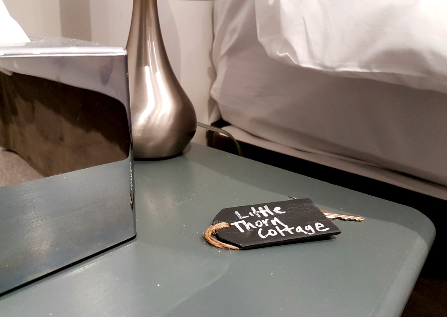A key for Little Thorn Cottage in the bedroom - our review of The Mistley Thorn in Essex, a family-friendly boutique hotel