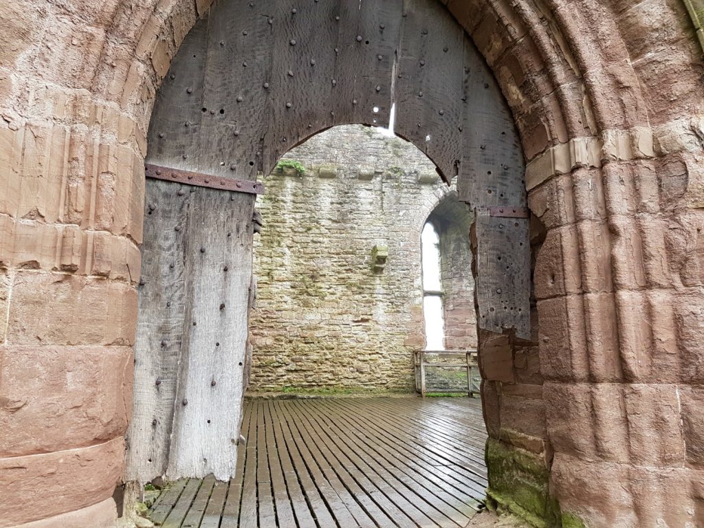 One of the huge old doors at the castle at Ludlow - my visit to Ludlow Castle with kids