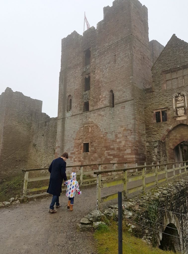 Walking in to the castle at Ludlow - my visit to Ludlow Castle with kids