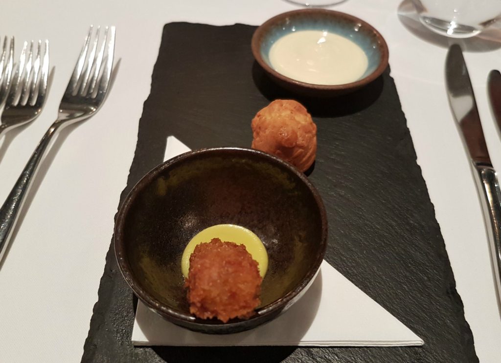 Plate of food from the surprise menu at the boutique hotel's award-winning restaurant - my review of Fishmore Hall, Shopshire with kids