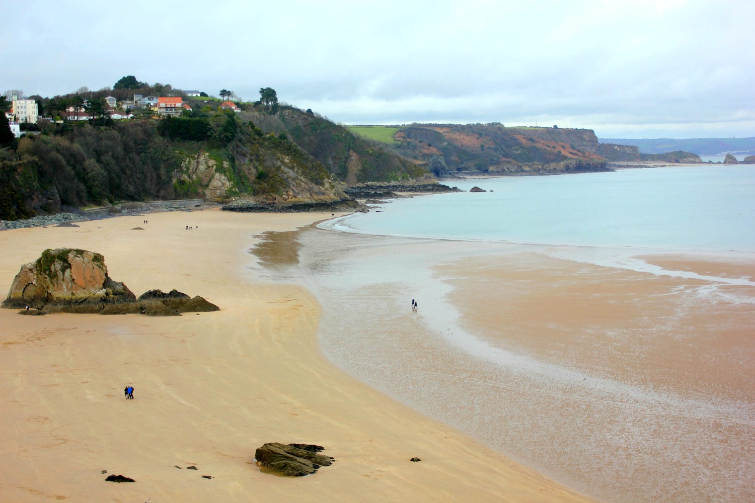 View of one of the beaches at Tenby in Wales - one of my three top days out in Pembrokeshire with kids