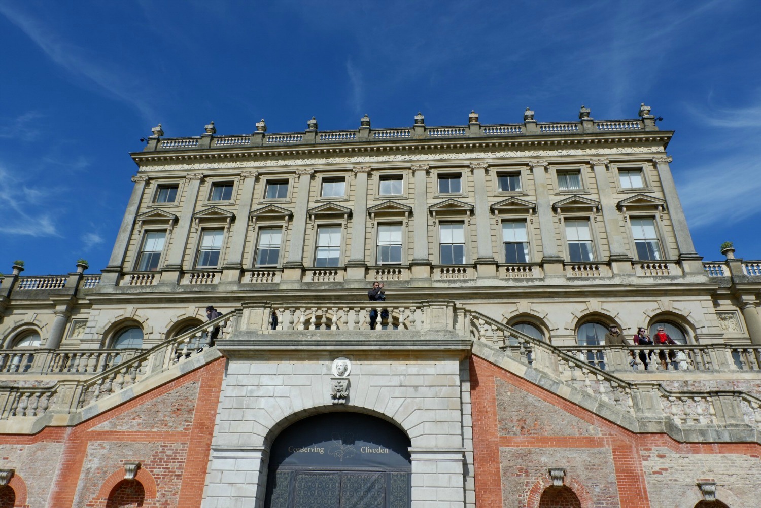 Looking up at the rear facade of the historic house at Cliveden - a day out in photos testing my Fujifilm X-A3 mirrorless camera