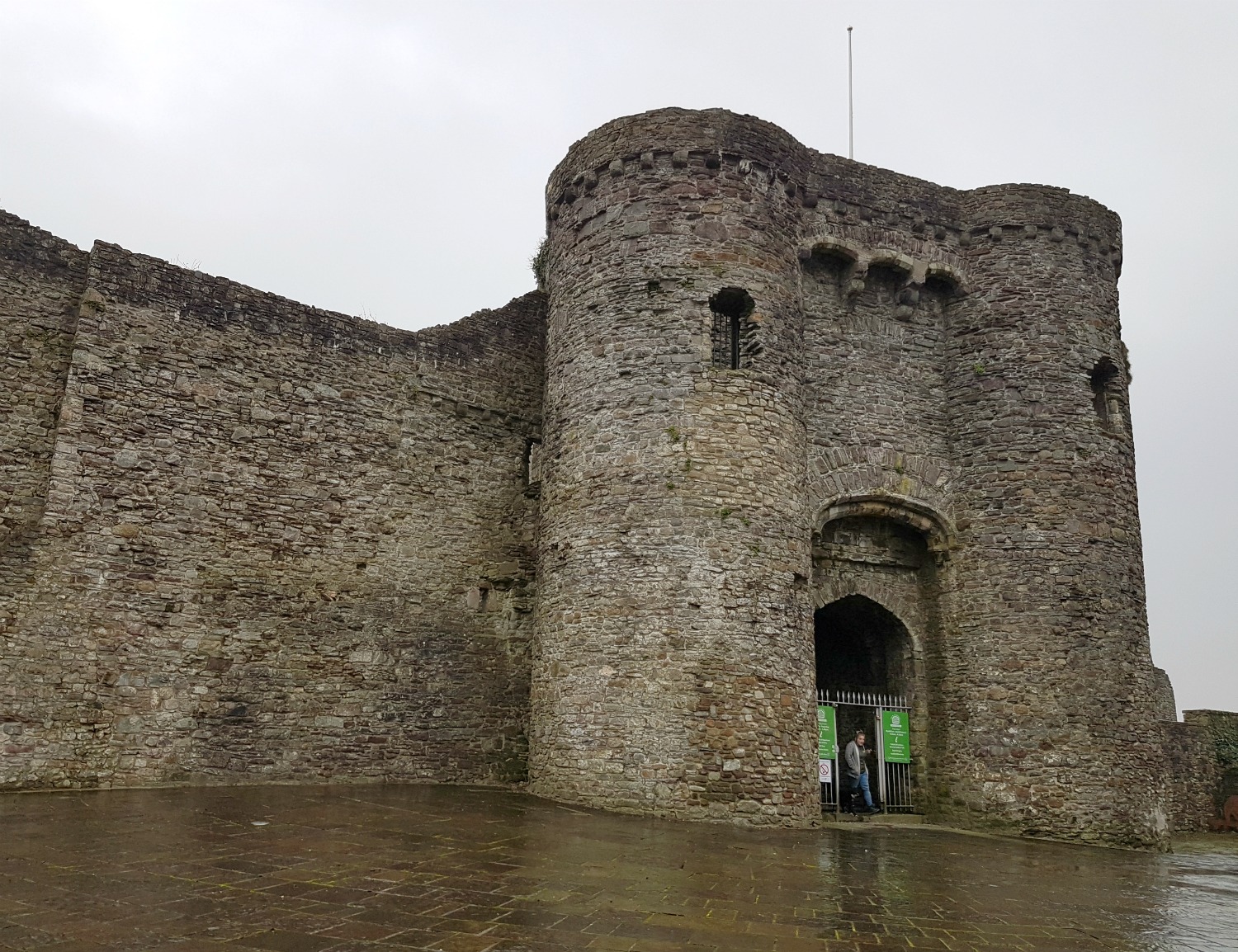 Part of the ruins of Carmarthen Castle in Wales - on our journey to discover Welsh legends