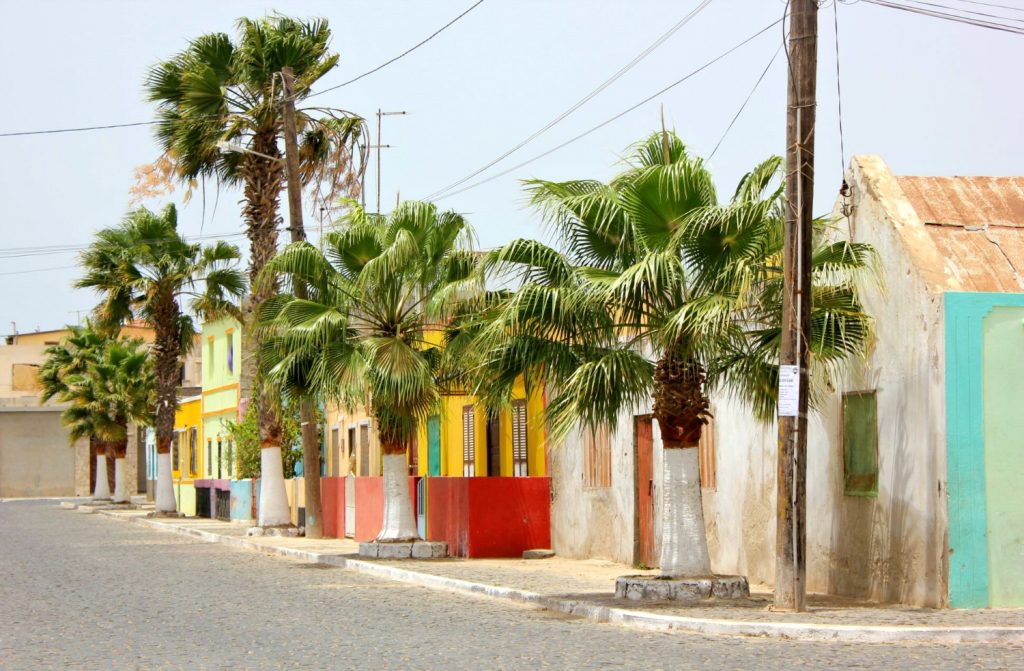 A colourful street in Palmeira on Sal in Cape Verde - my top 19 Cape Verde things to know