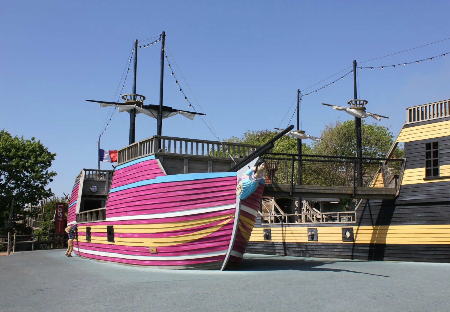 Pirate ship at Blackgang Chine - a day out hunting the Isle of Wight dinosaurs
