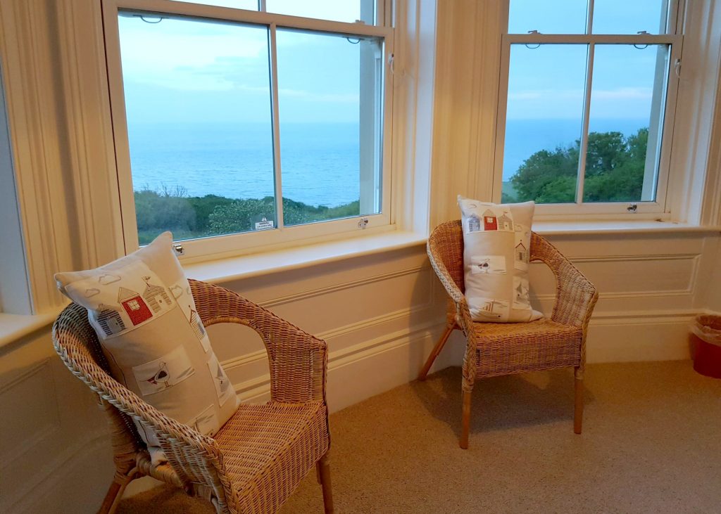 Sea view from the main bedroom down to the sea at St Catherine's Lookout in Niton, Isle of Wight - my St Catherine's Lookout review