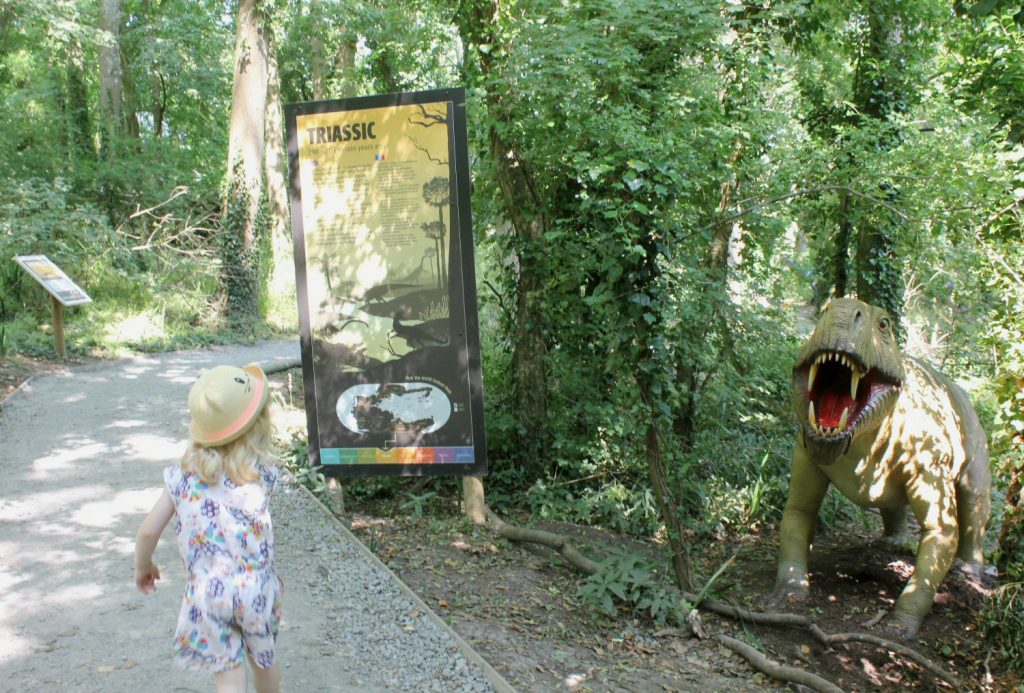 My daughter walks through the Dinosaur Forest - my Rhino Lodge Port Lympne review