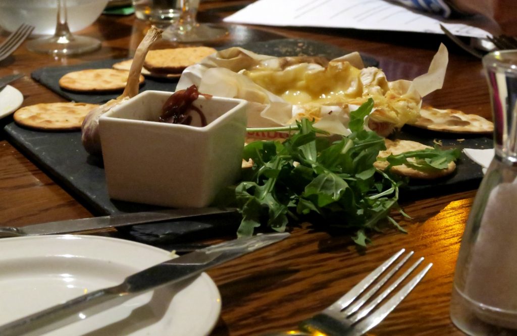 Baked camembert for dinner in the restaurant - I review Malvern Spa Hotel Worcestershire