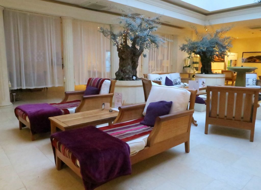 A view of two chaise longues in the Grand Salon lounge - I review Malvern Spa Hotel Worcestershire