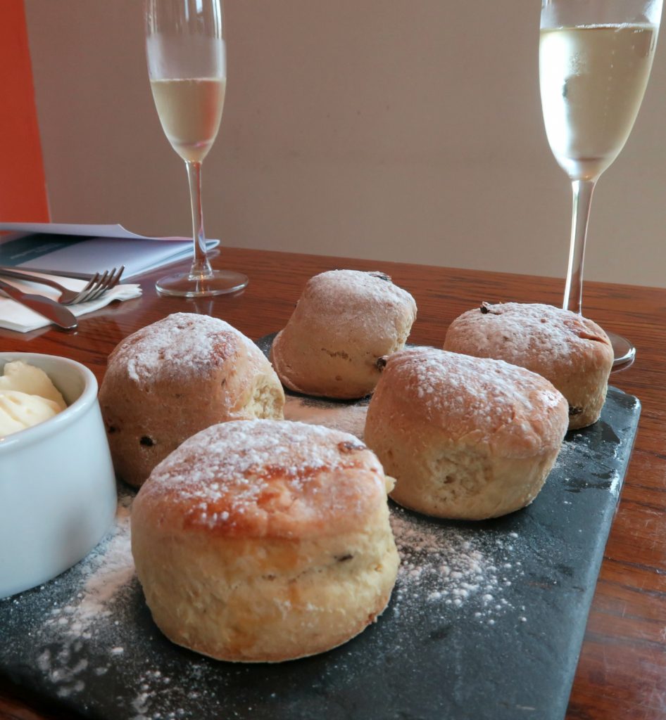 Scones and champagne at afternoon tea I review Malvern Spa Hotel Worcestershire