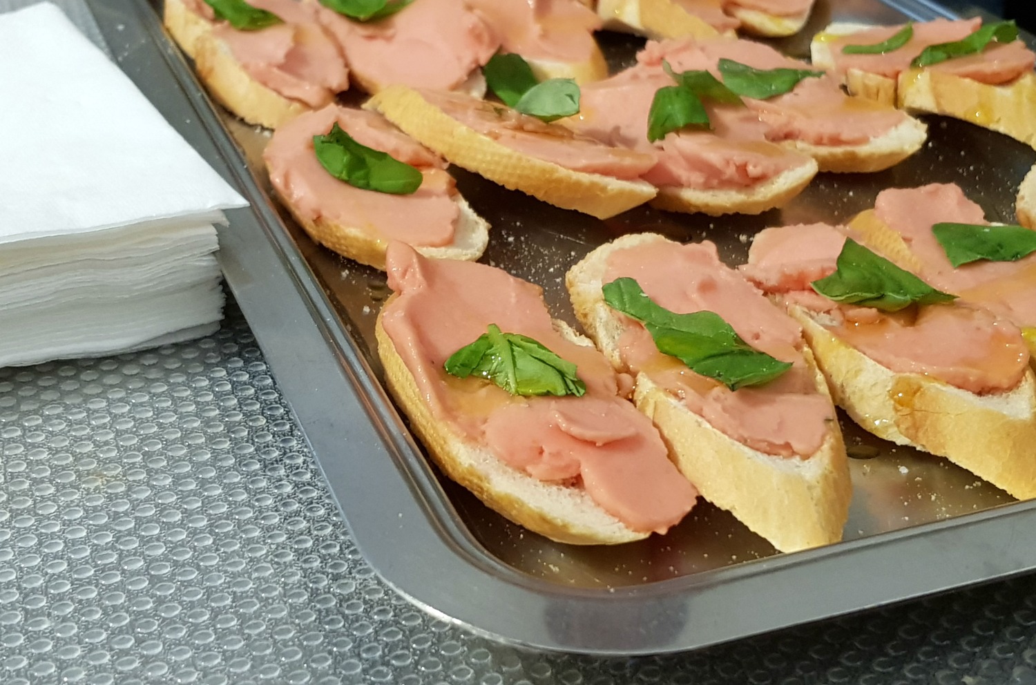 Ice cream bruschetta: tomato semifreddo with basil on bread at Perche No Gelato Academy in Florence, Italy - my Uffizi tour with kids and gelato making day in Florence