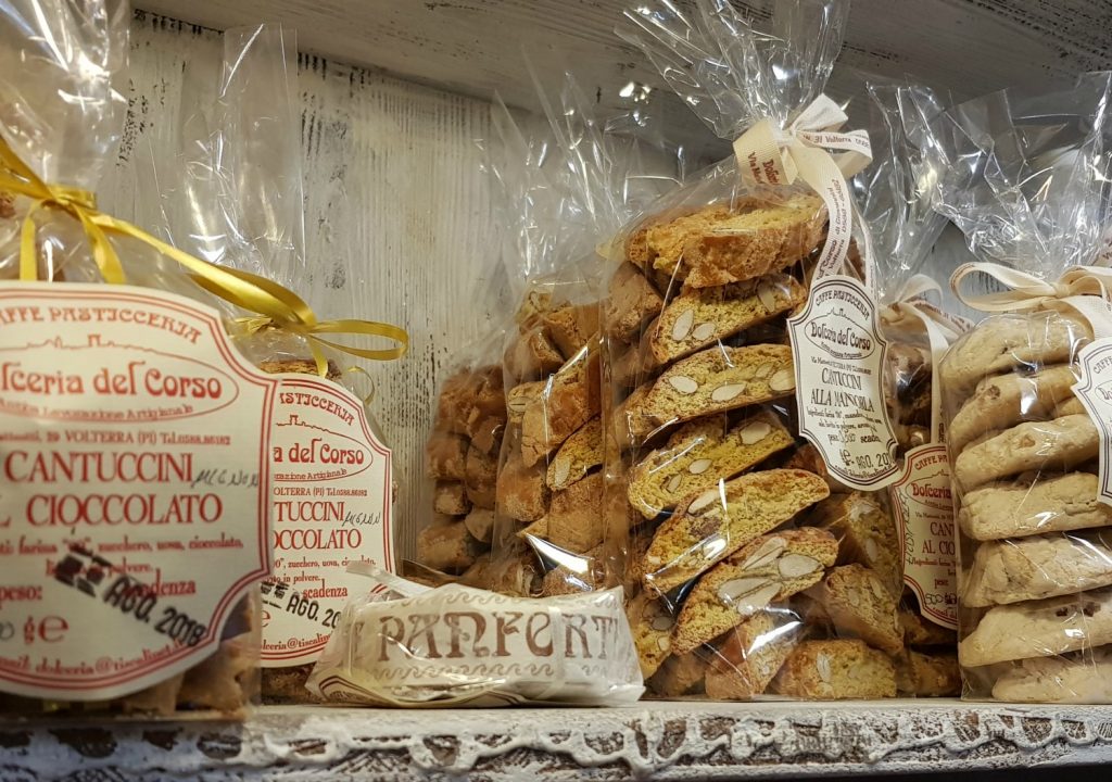 Biscuits and panforte at Dolceria del Corso in Volterra, belonging to the owners of Villa Le Capanne in Tuscany - my review of the perfect big family villa in Tuscany, Italy