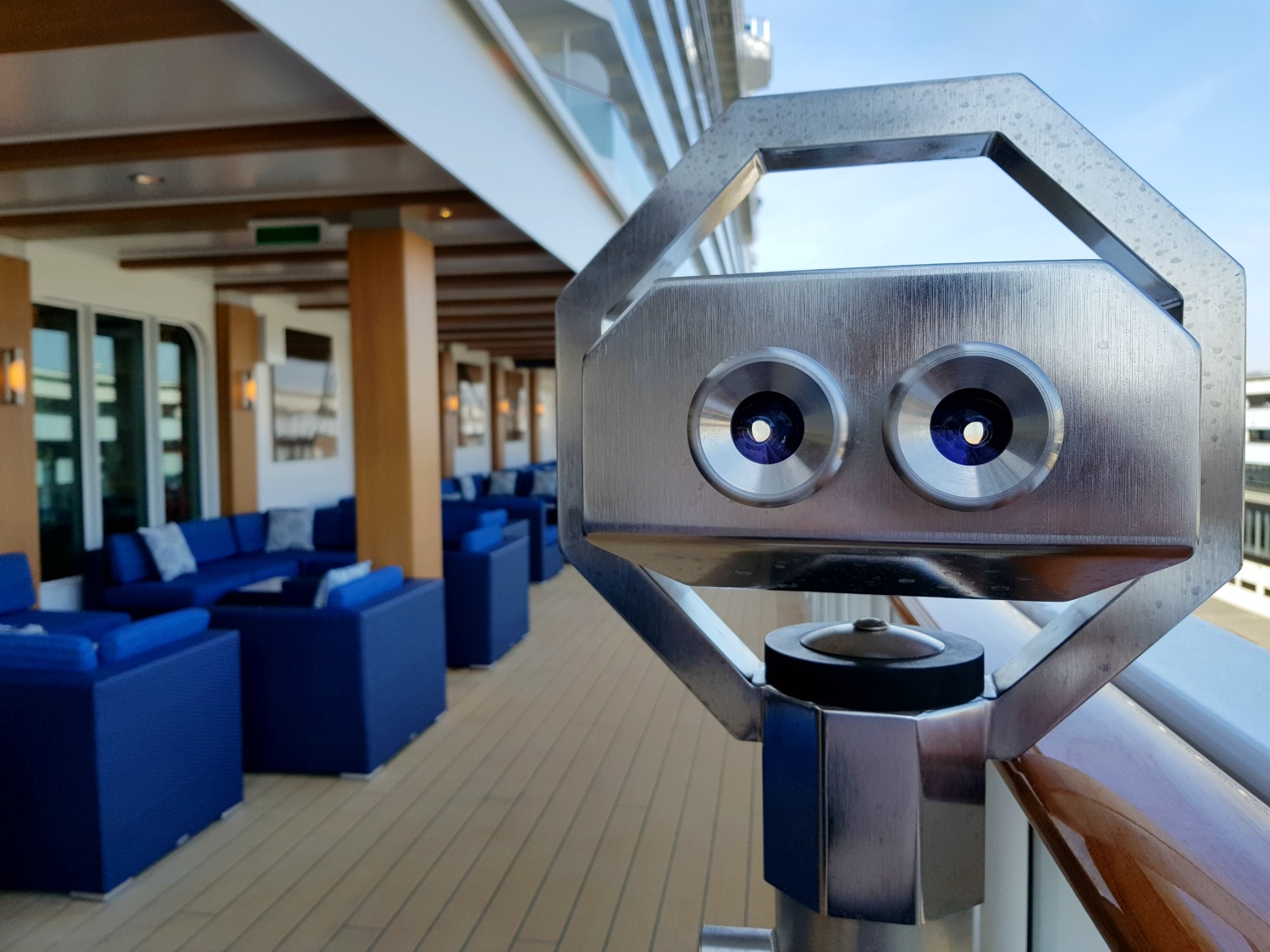A viewfinder on the Waterfront deck - the open spaces are one of my 9 reasons families should choose Norwegian Bliss