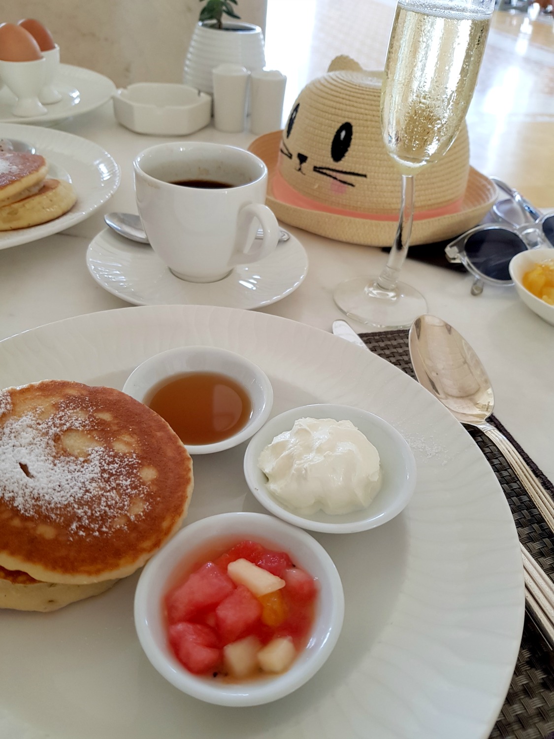Some of the options for breakfast, including bottomless champagne, at The Danna Langkawi - my Danna Langkawi review if you're visiting the luxury hotel in Malaysia with kids