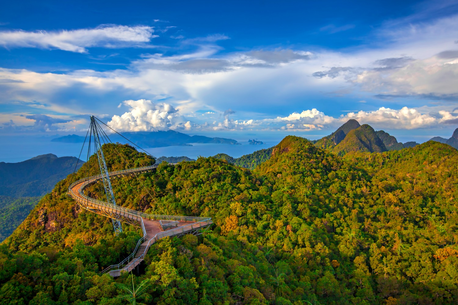 The cablecar viewpoint and curving SkyBridge on Langkawi - one of my top things to do and see in Langkawi with kids