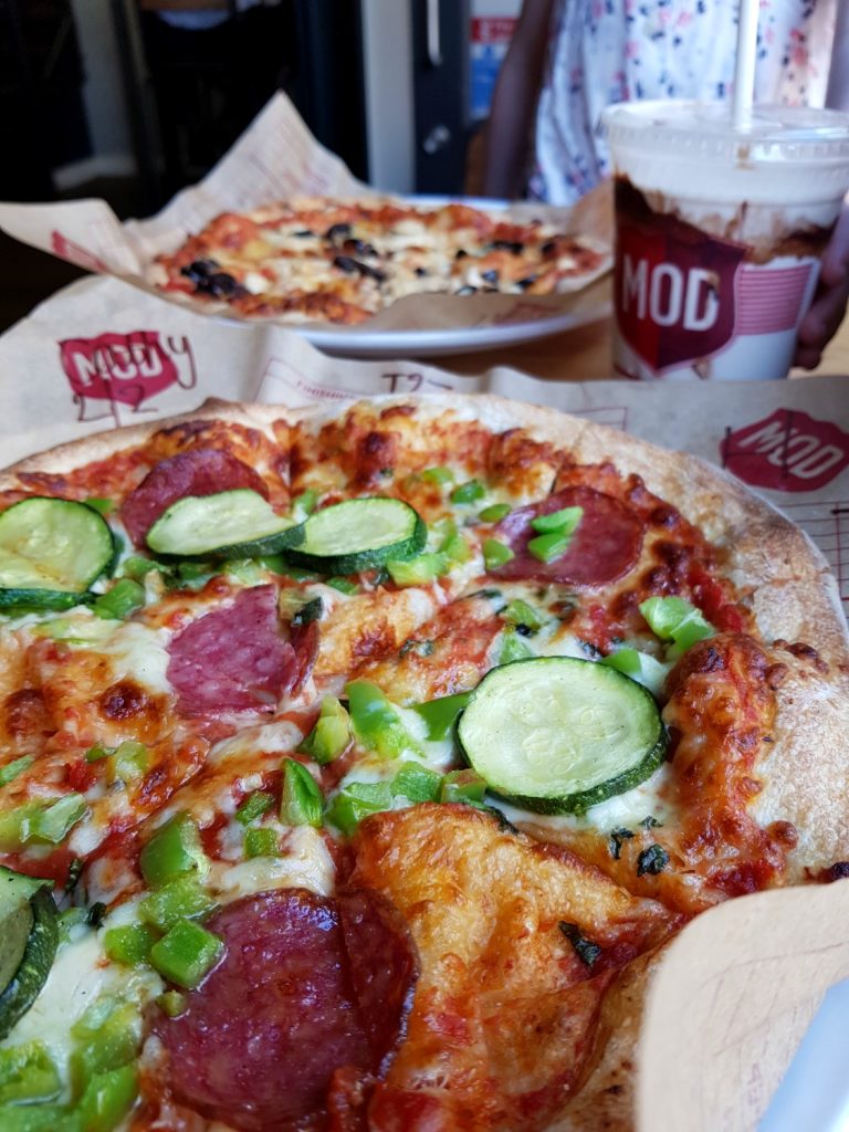 Two customised pizzas at MOD Pizza - the restaurant near Leicester Square has deals for Kids Week London 2018, with discounts on children's tickets for West End shows