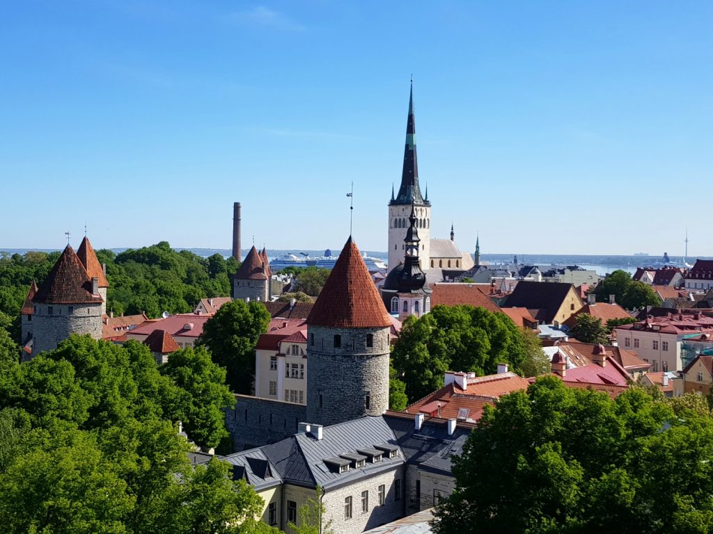 View of some of the towers and spires of the Old Town - the city's views are just one of the many reasons to visit Tallinn, Estonia