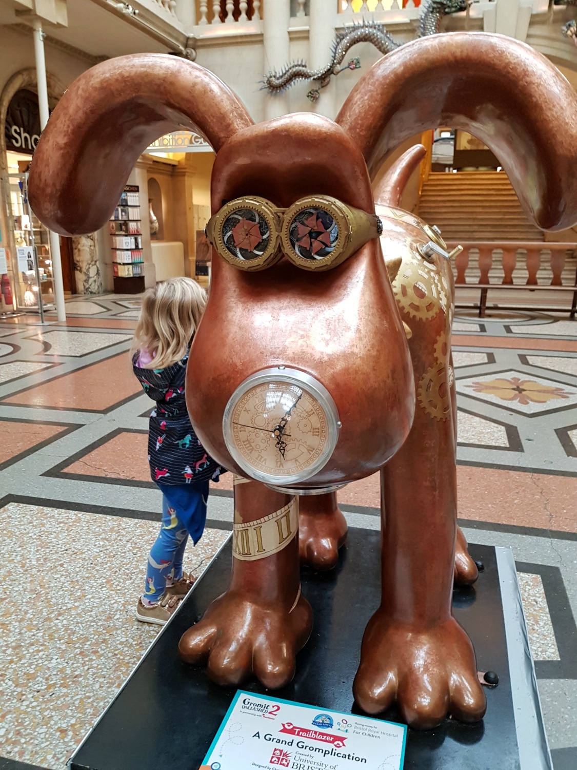 A Grand Gromplification at the Bristol Museum and Art Gallery, with clockwork nose and eyes - following the Gromit Unleashed 2 trail in Bristol, our review