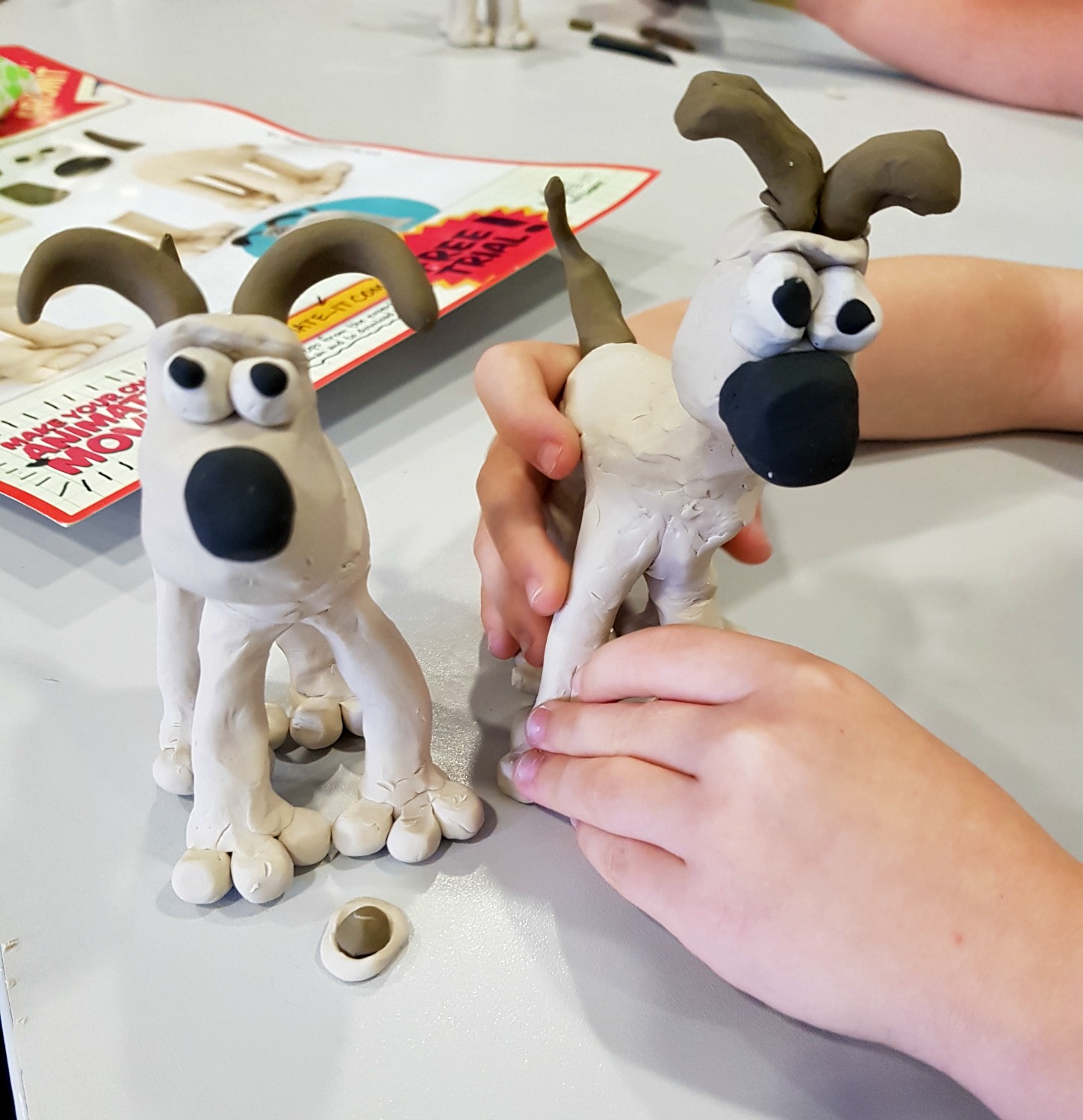 Two clay models of Gromit, made by my daughter and myself under the expert eye of one of Aardman Animations' model makers - following the Gromit Unleashed 2 trail in Bristol, our review