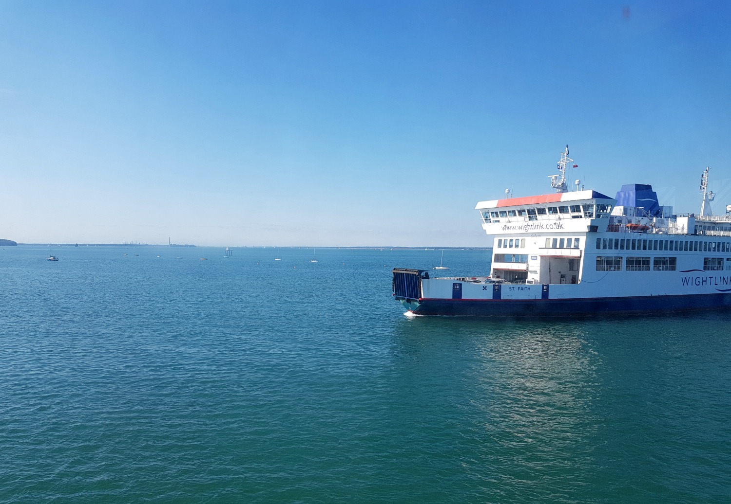 A view of a Wightlink ferry as we sailed back across the Solent from Fishbourne to Portsmouth - an Isle of Wight bear hunt, exploring the island in the footsteps of the famous children's book