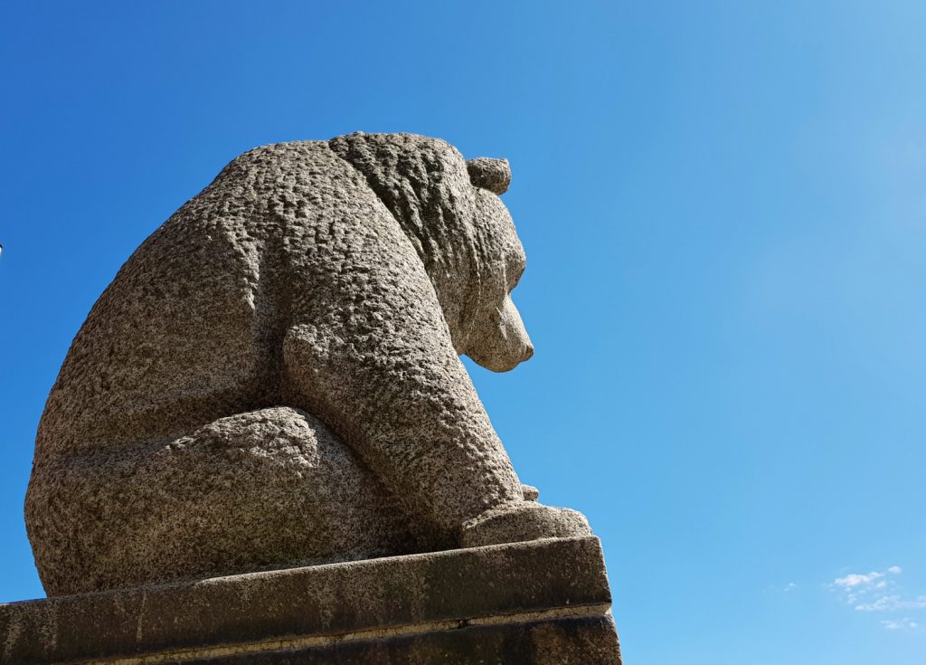 Statue of a bear outside the National Museum of Finland - one of my top 29 things to do in Helsinki with kids