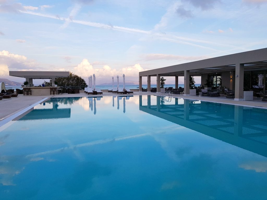 One of the pools at Ikos Dassia during our trip at half-term - plus my family travel essentials for the trip