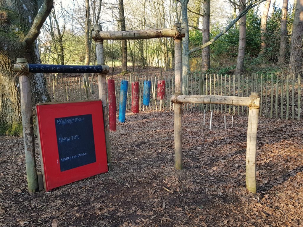 Musical instruments in the natural playground at Scotney Castle, Kent - our winter day out at Scotney Castle with kids