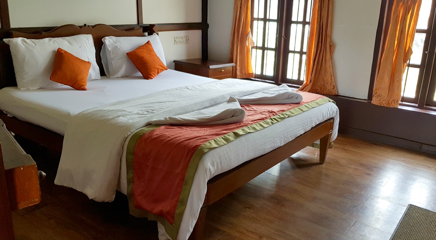 Bedroom in our houseboat from Lakes and Lagoons - my one week in Kerala itinerary, including Kerala with kids