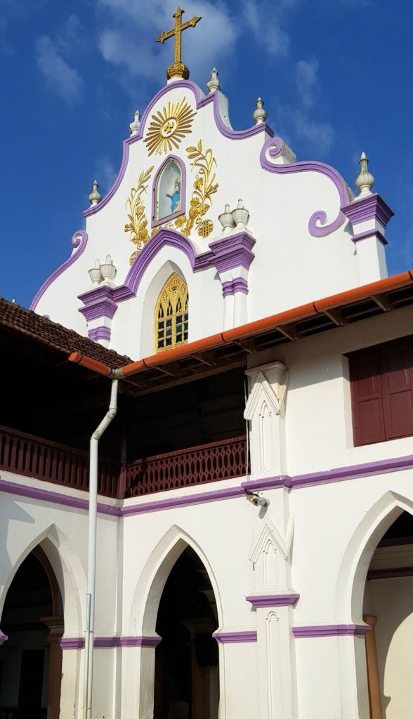 Historic basilica in Champakulam in the Kerala backwaters - my one week in Kerala itinerary, including Kerala with kids
