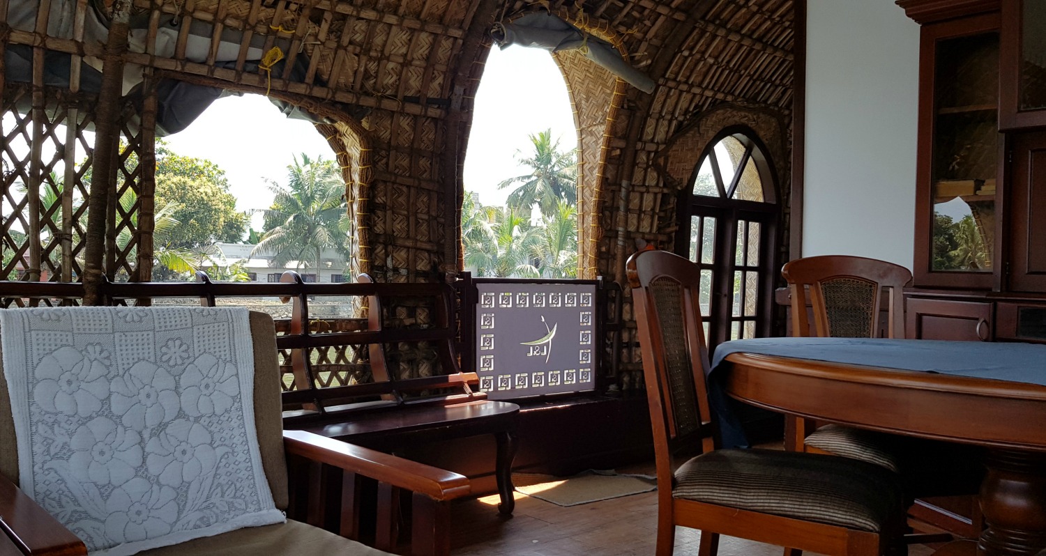 Open-air living space on board our Lakes & Lagoons houseboat - my one week in Kerala itinerary, including Kerala with kids