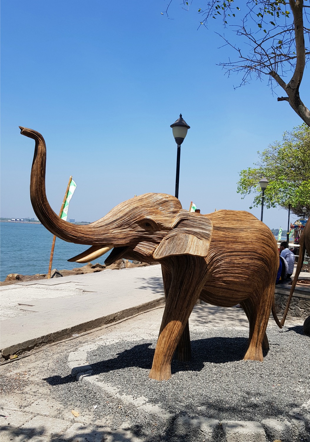 Elephant statue by the seafront in Fort Kochi - my one week in Kerala itinerary, including Kerala with kids