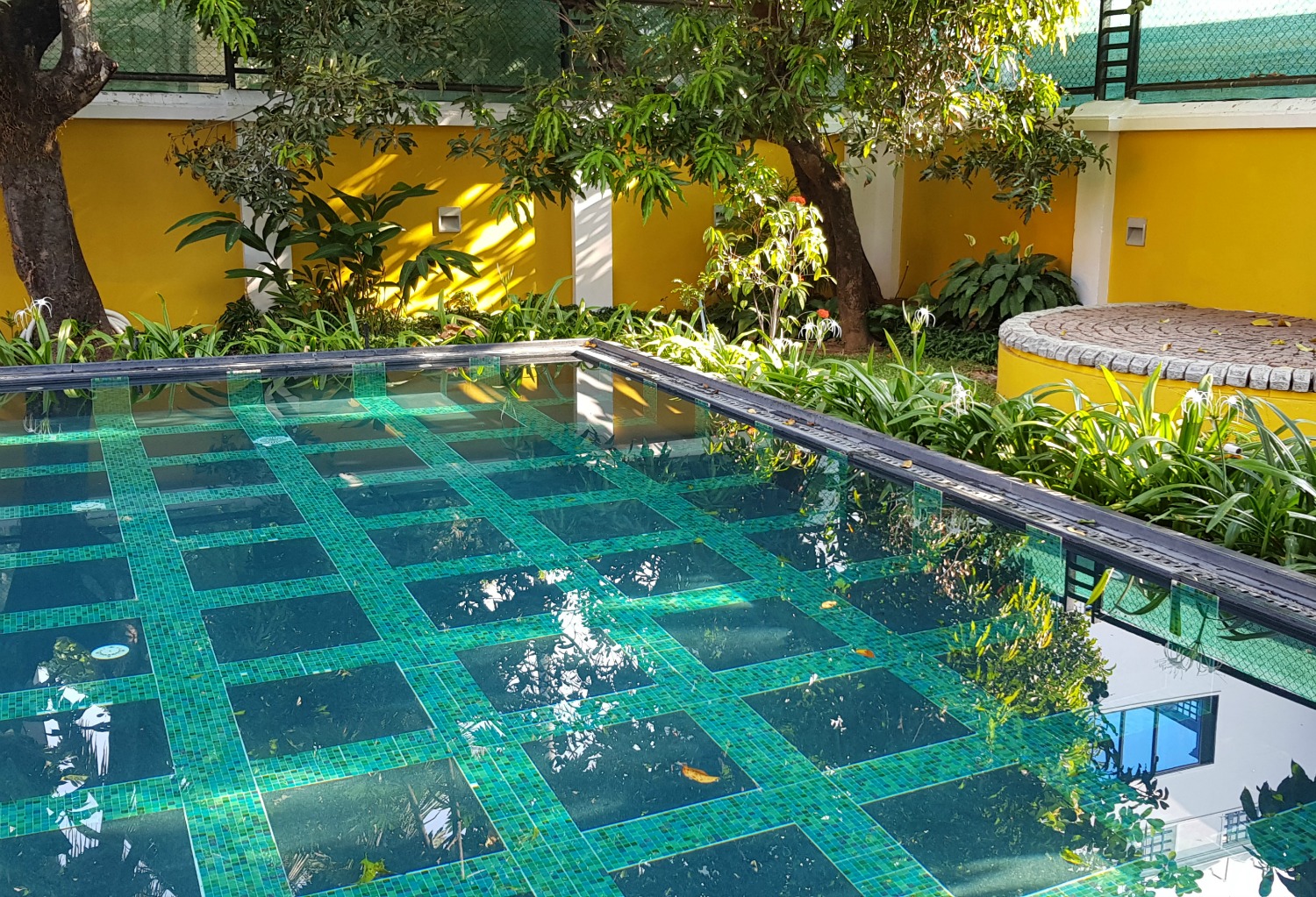 Pool at the Tea Bungalow in Fort Kochi - my one week in Kerala itinerary, including Kerala with kids