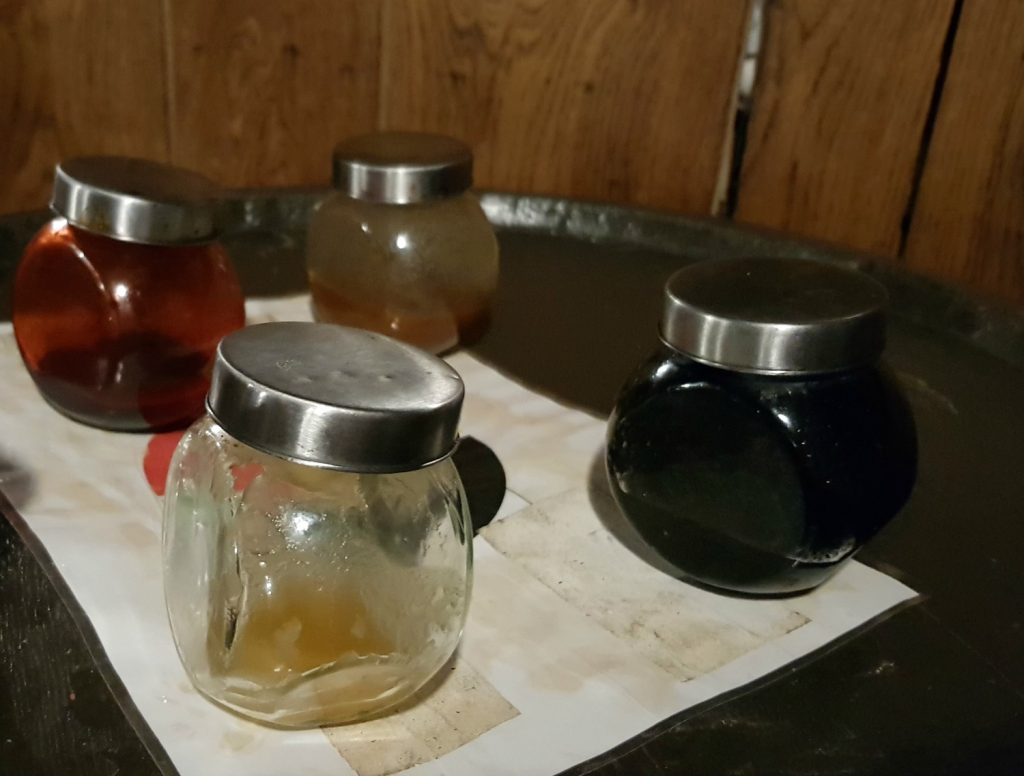 The four humours - jars containing everything from black bile, to blood and phlegm as the barber surgeon of the Golden Hinde revealed the secrets of Tudor medicine