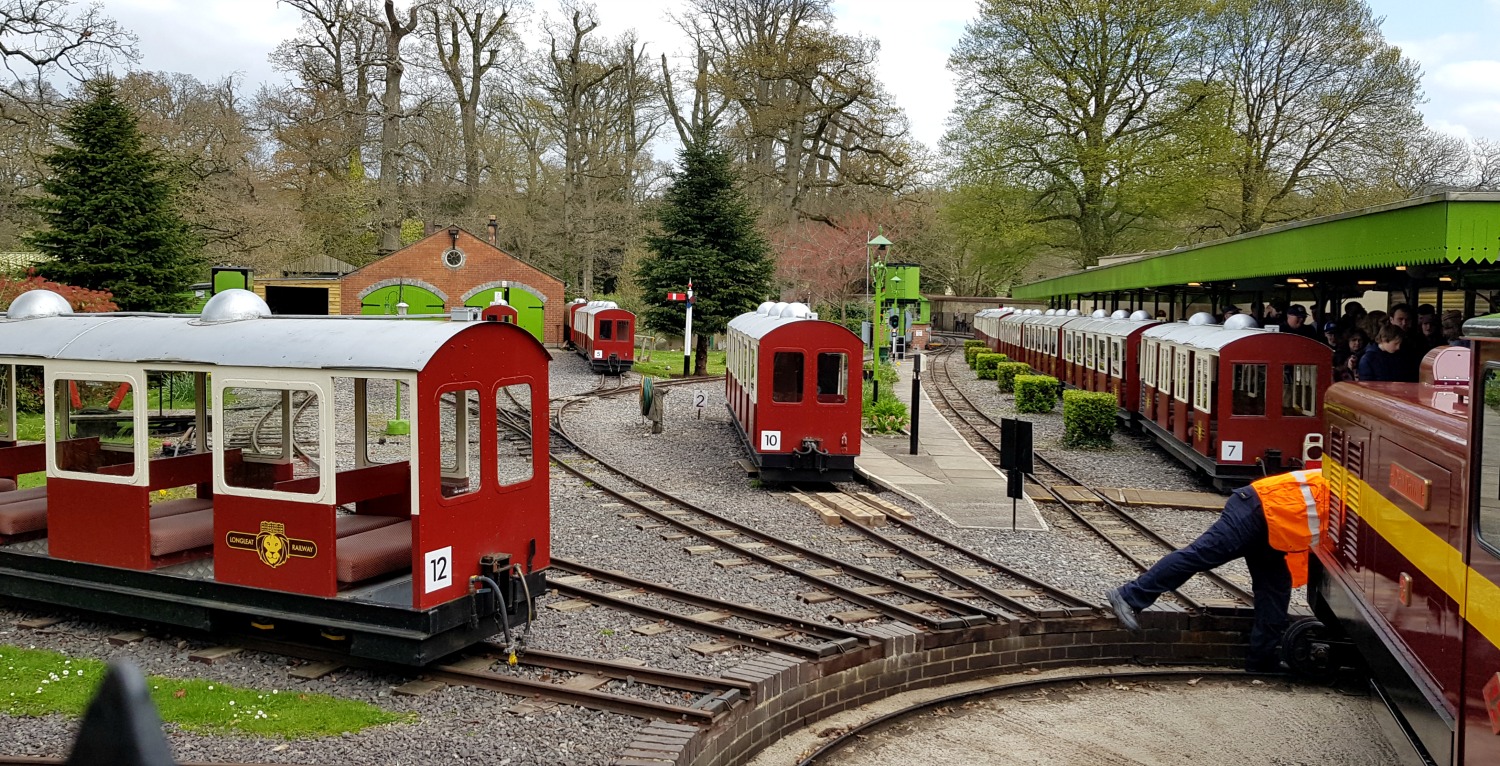 Little trains which run in a loop past some of the animals at Longleat Safari Park