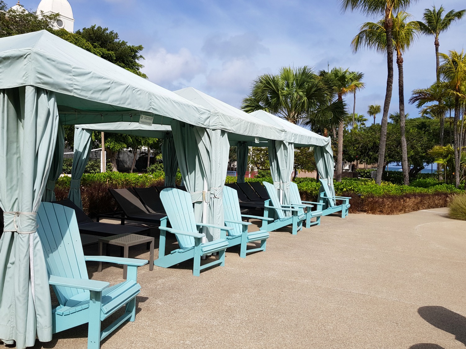 Pool cabanas - or poolapas - by one of the pools at the Hilton Aruba resort on Palm Beach. My Hilton Aruba review