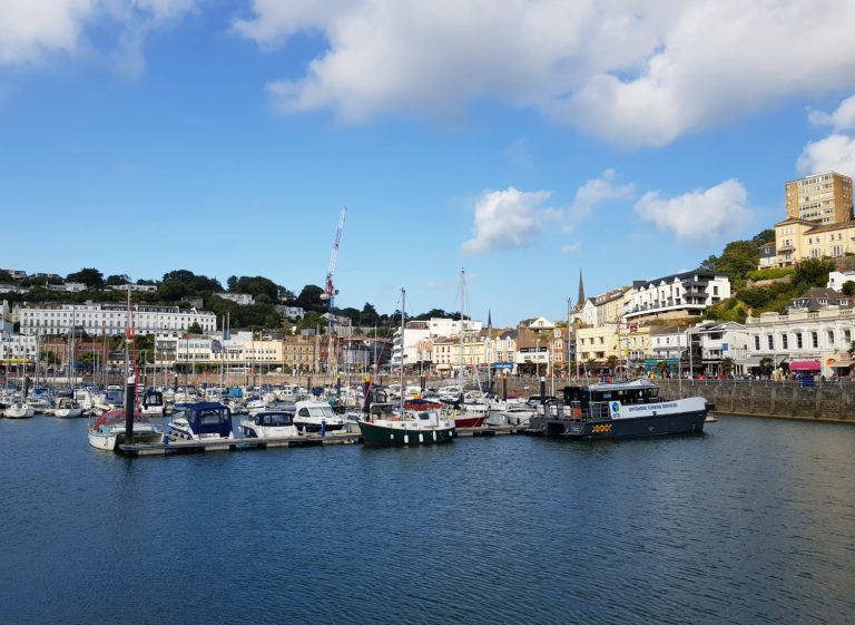 View across the sea at Torquay marina and harbour - one day in Torquay with kids
