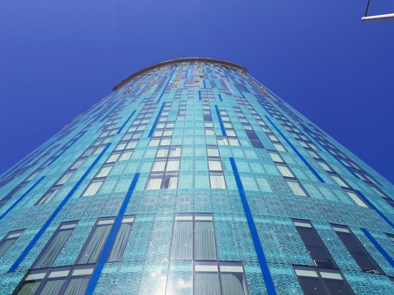 View looking up the tower of the Radisson Blu Birmingham hotel - my review