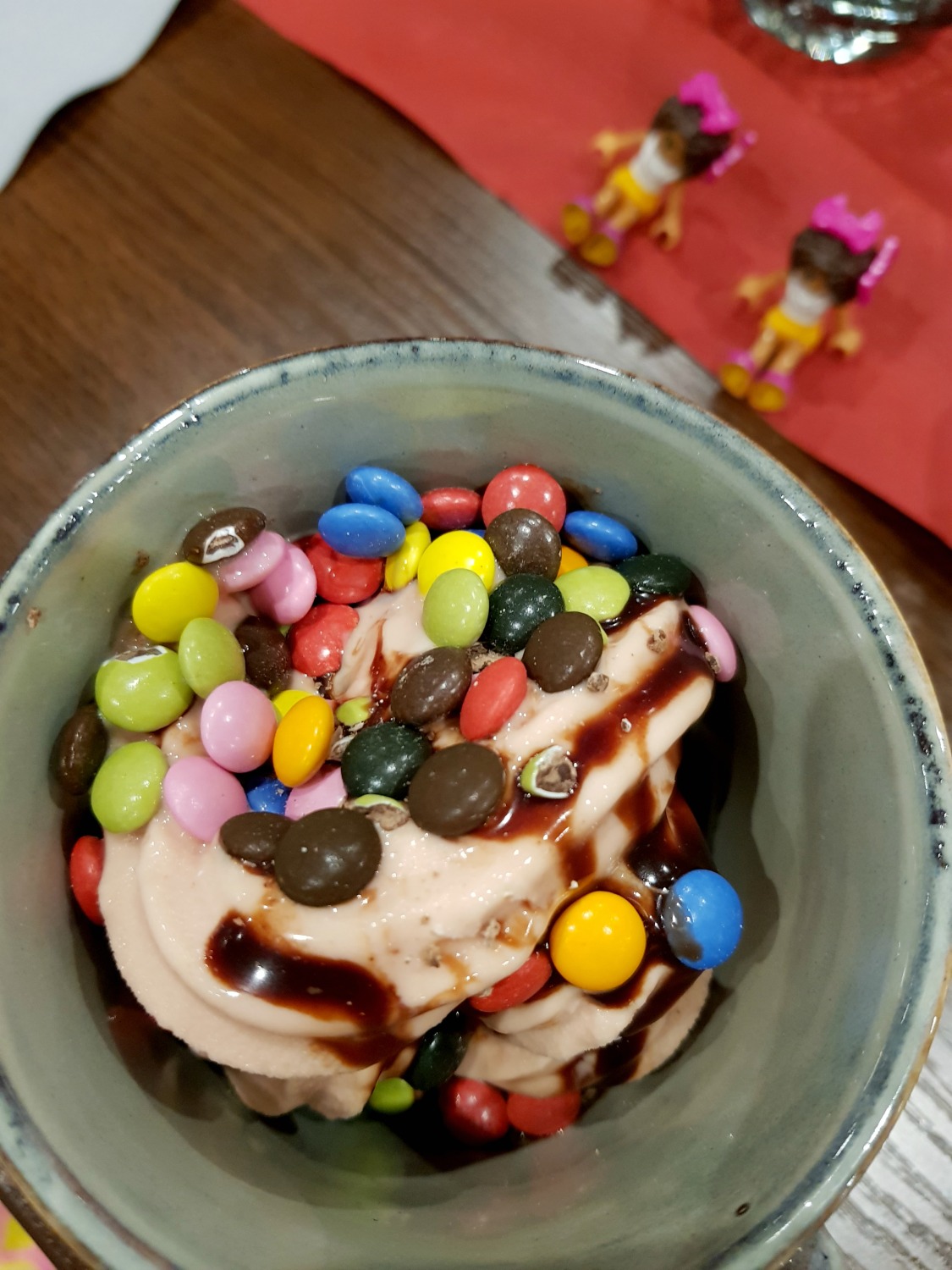 Chocolate 'lentils' on my daughter's ice cream at the Knight's Tavern restaurant within the Legoland Castle hotel - my Legoland Castle hotel Billund review